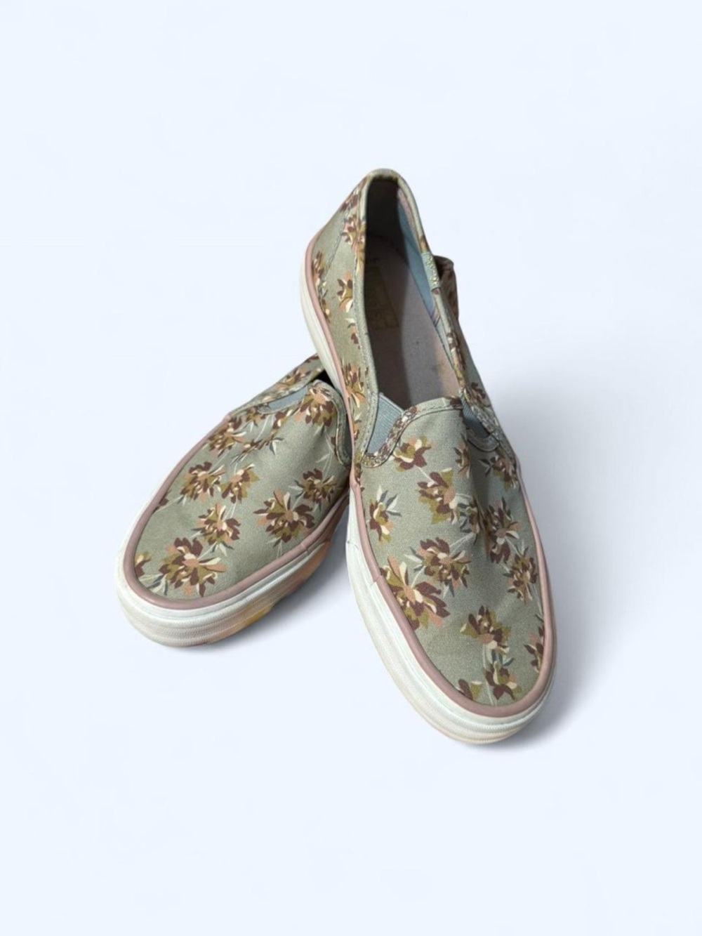 Women’s Floral Slip-On Keds Brand Sneakers in Sage